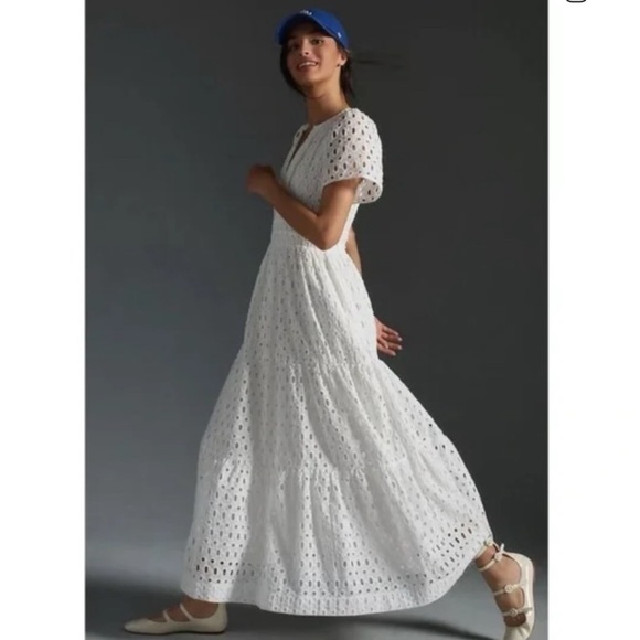 Somerset White Eyelet Maxi Dress by Anthropologie - Picture 2 of 11